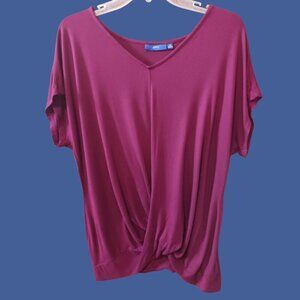 Apt. 9 Wine Color twist Front tee Size XLarge
